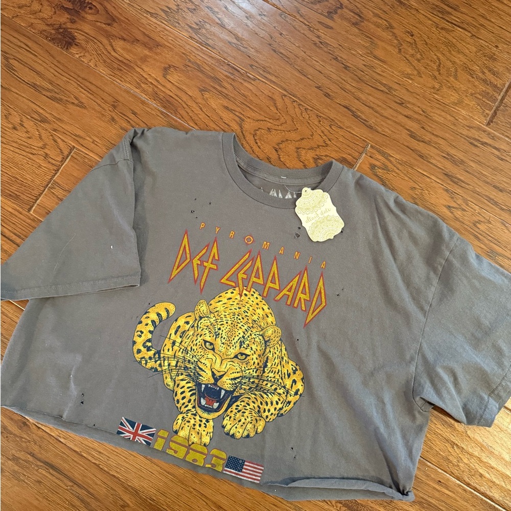 Oversized cropped band tee